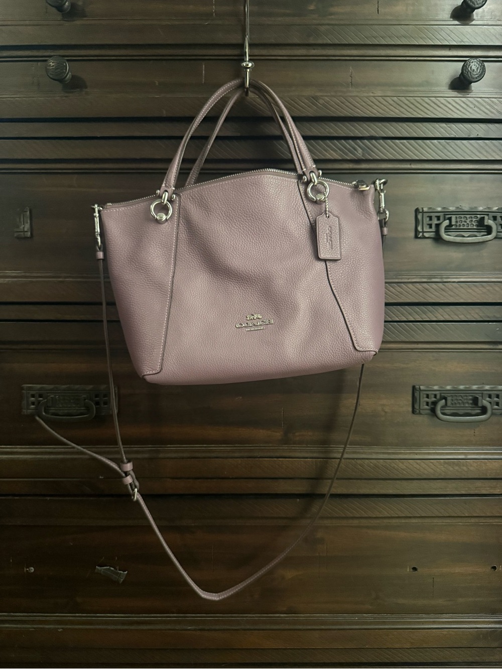 Coach Leather Shoulder Bag in Mauve